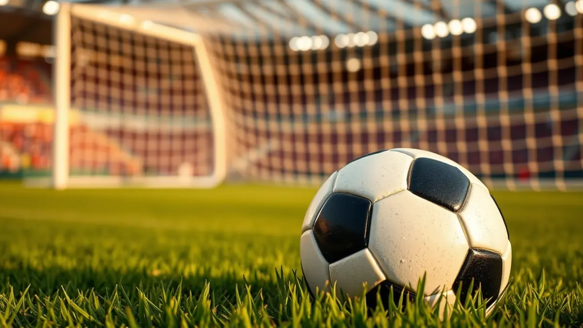Imagen genérica de un balón de fútbol en el césped de un estadio.