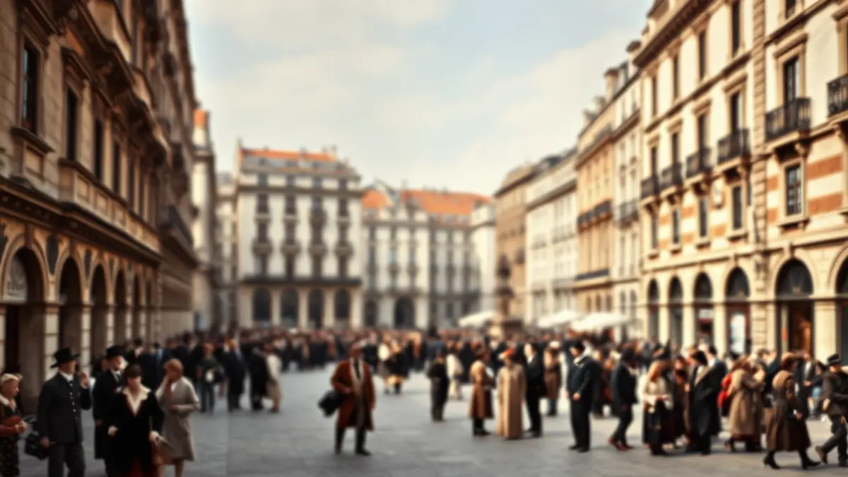 Image of a historical street in Madrid in the 19th century