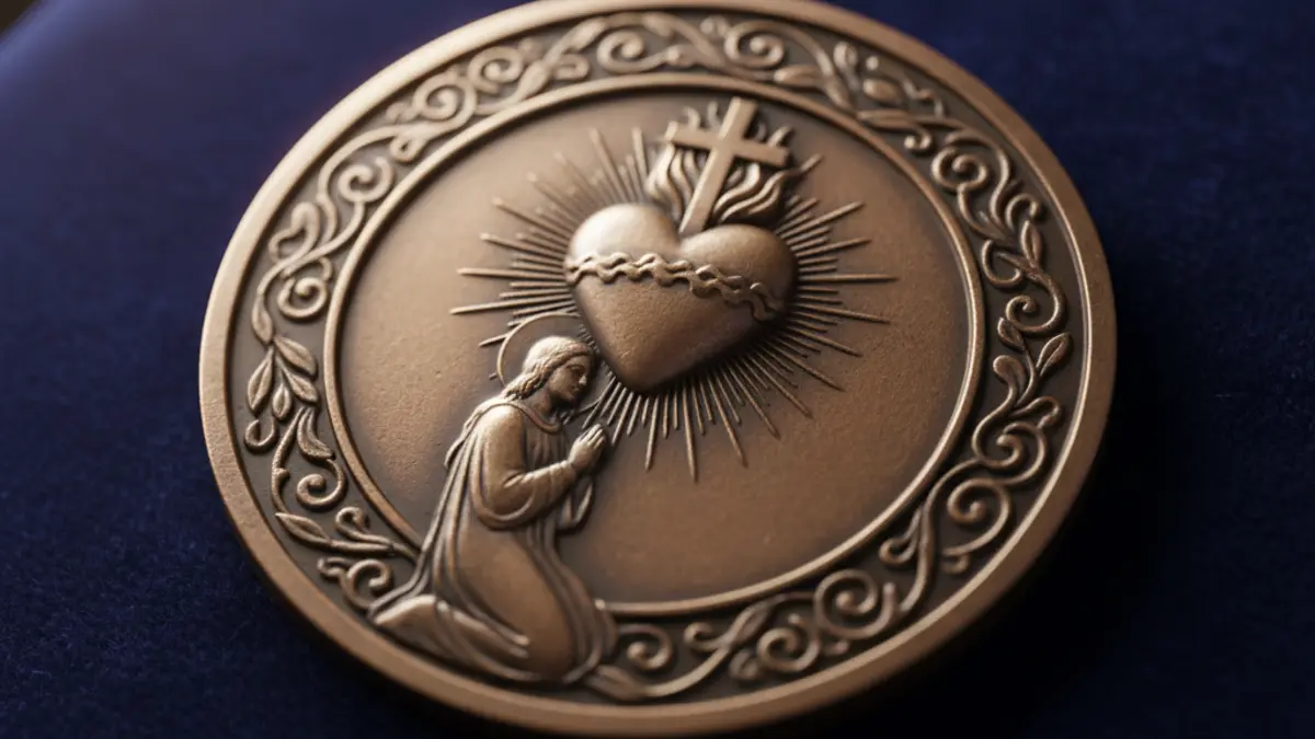 Image of a religious symbolic medal, given at a graduation.