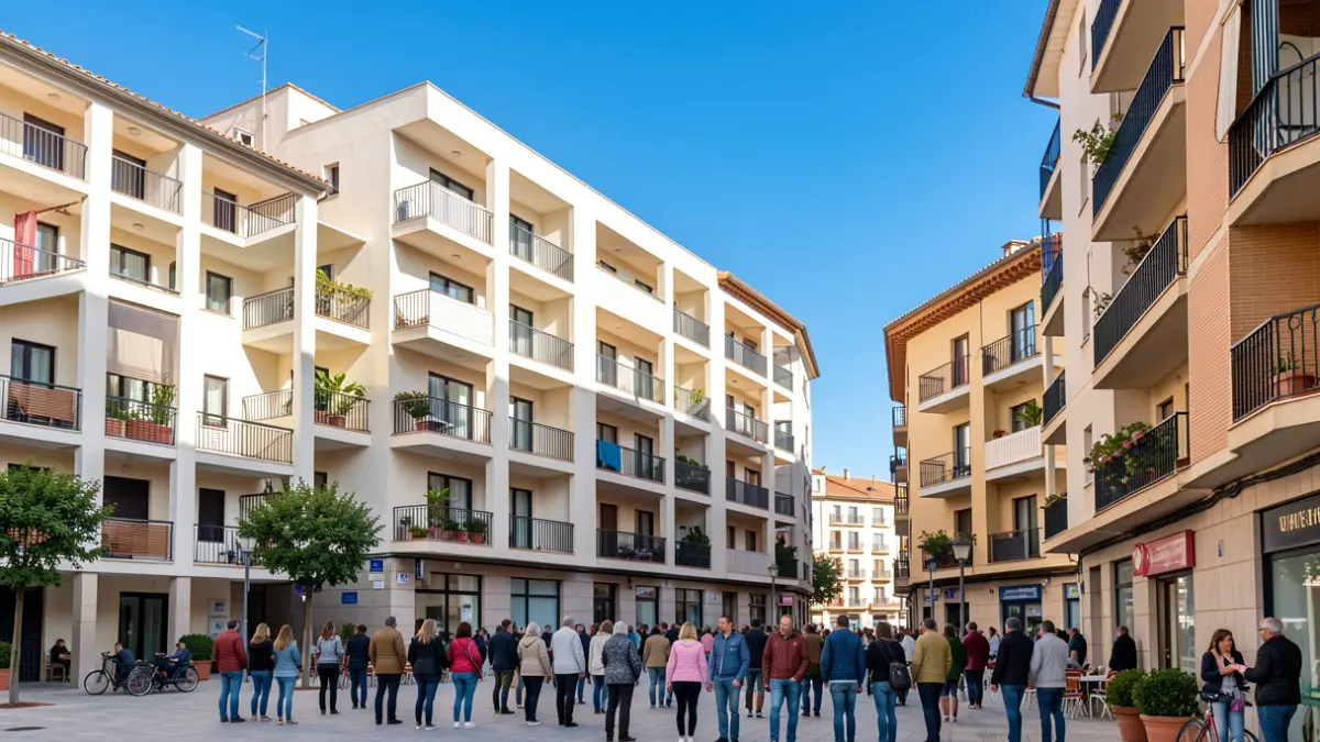 Generic image of modern apartment buildings with balconies.
