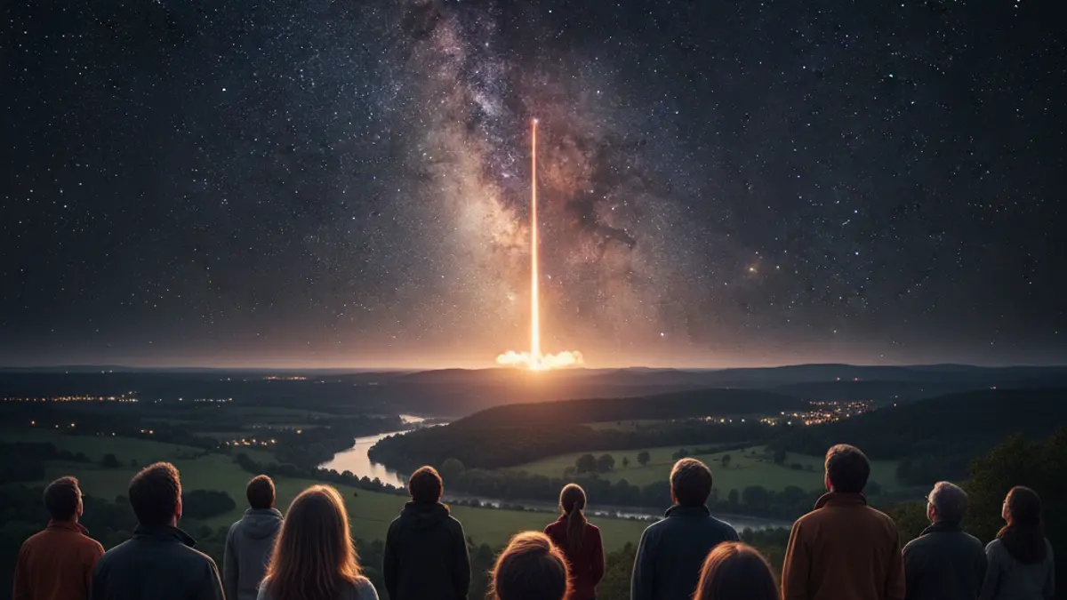 Imagen genérica de una persona joven mirando al cielo estrellado, simbolizando la aspiración científica.