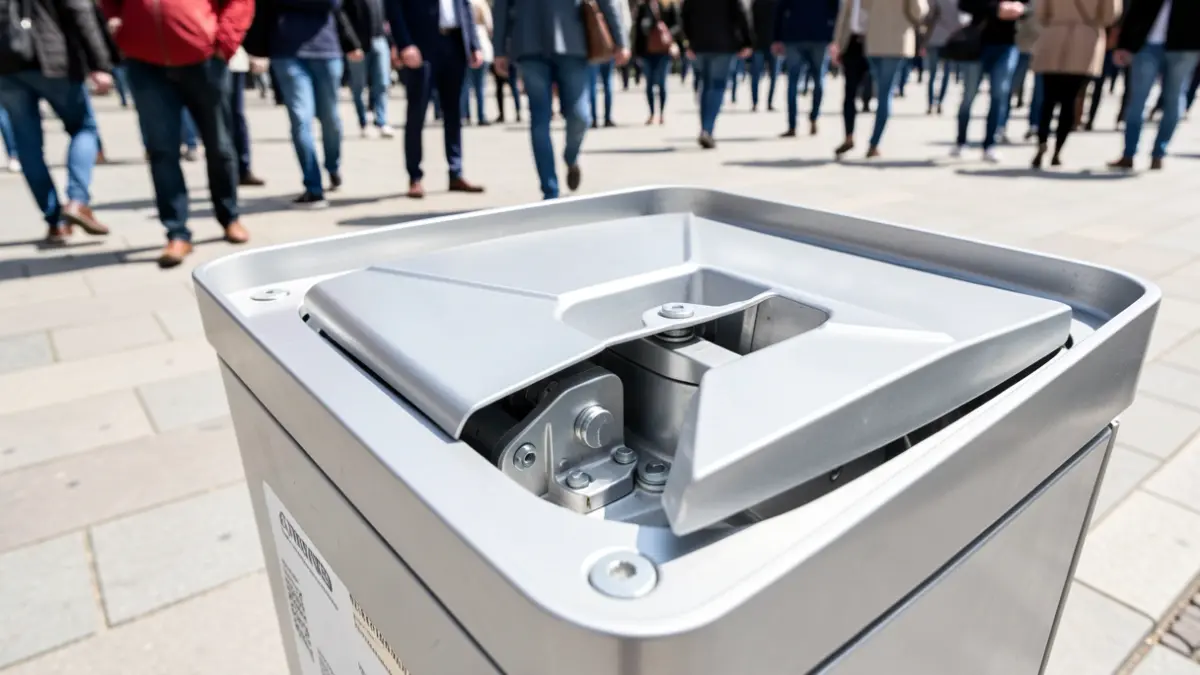 Mechanism of an underground container bin in Fuenlabrada.