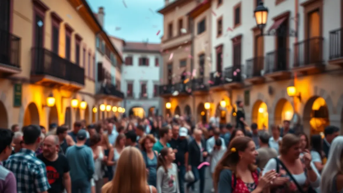 Imagen genérica de una celebración popular en una plaza de pueblo.