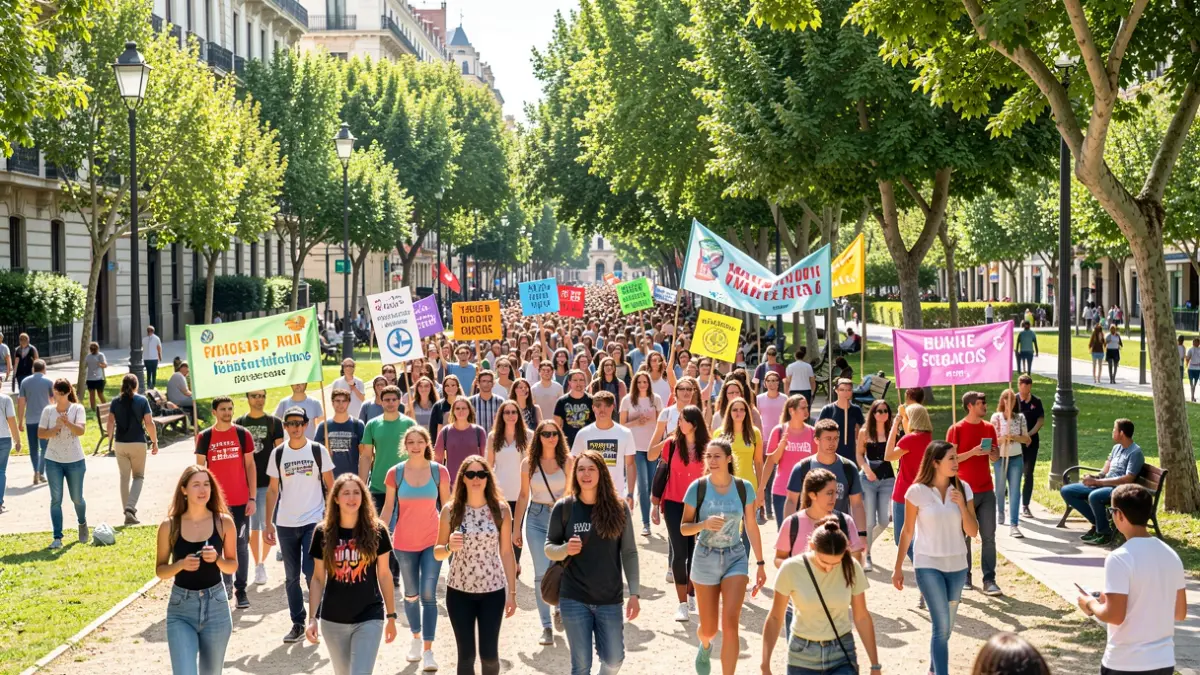 Imagen genérica de jóvenes participando en actividades de ocio juvenil en un parque urbano.