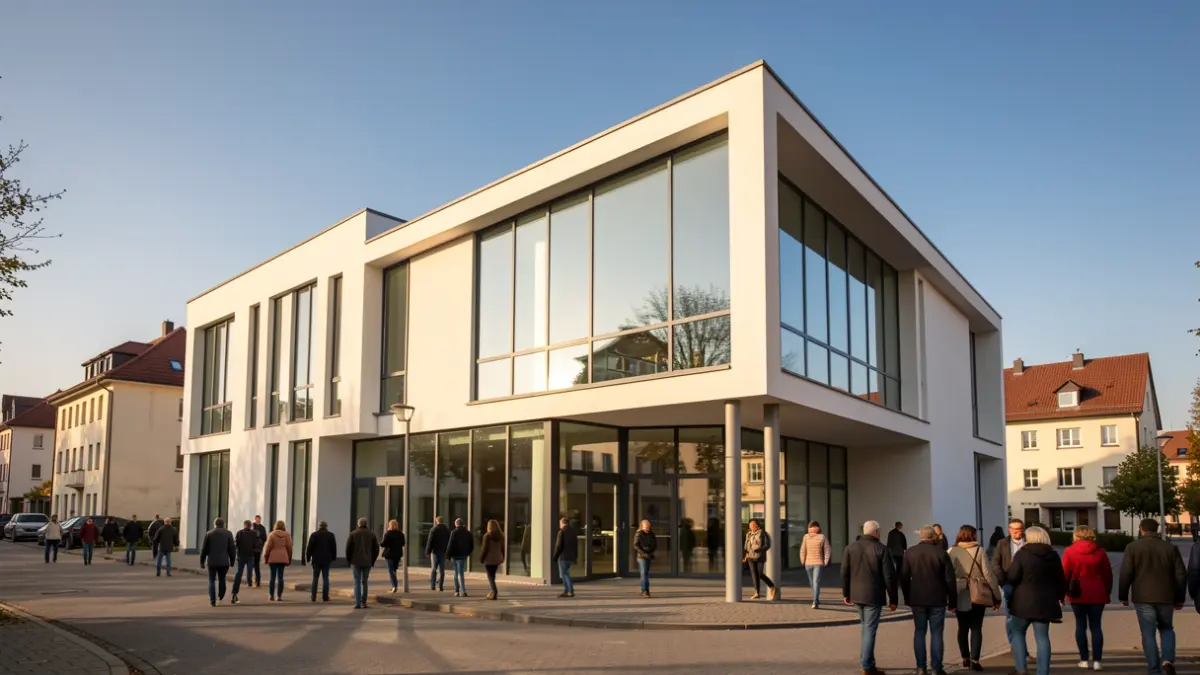 Generic image of the facade of a modern cultural center in Madrid.