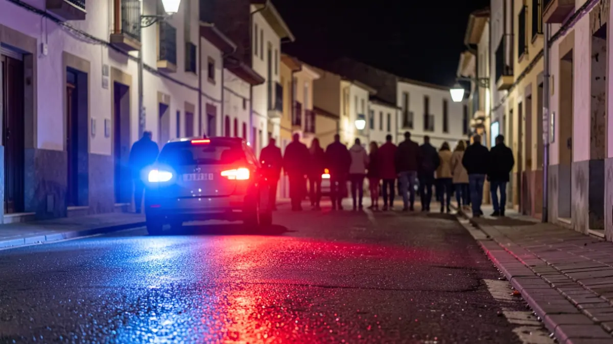 Generic image of police emergency lights reflecting on wet asphalt at night.