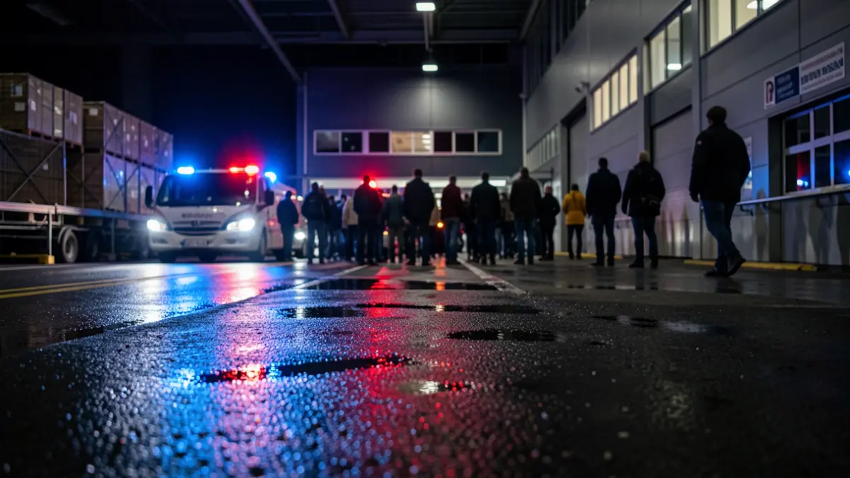 Generic image of police emergency lights in an airport environment.