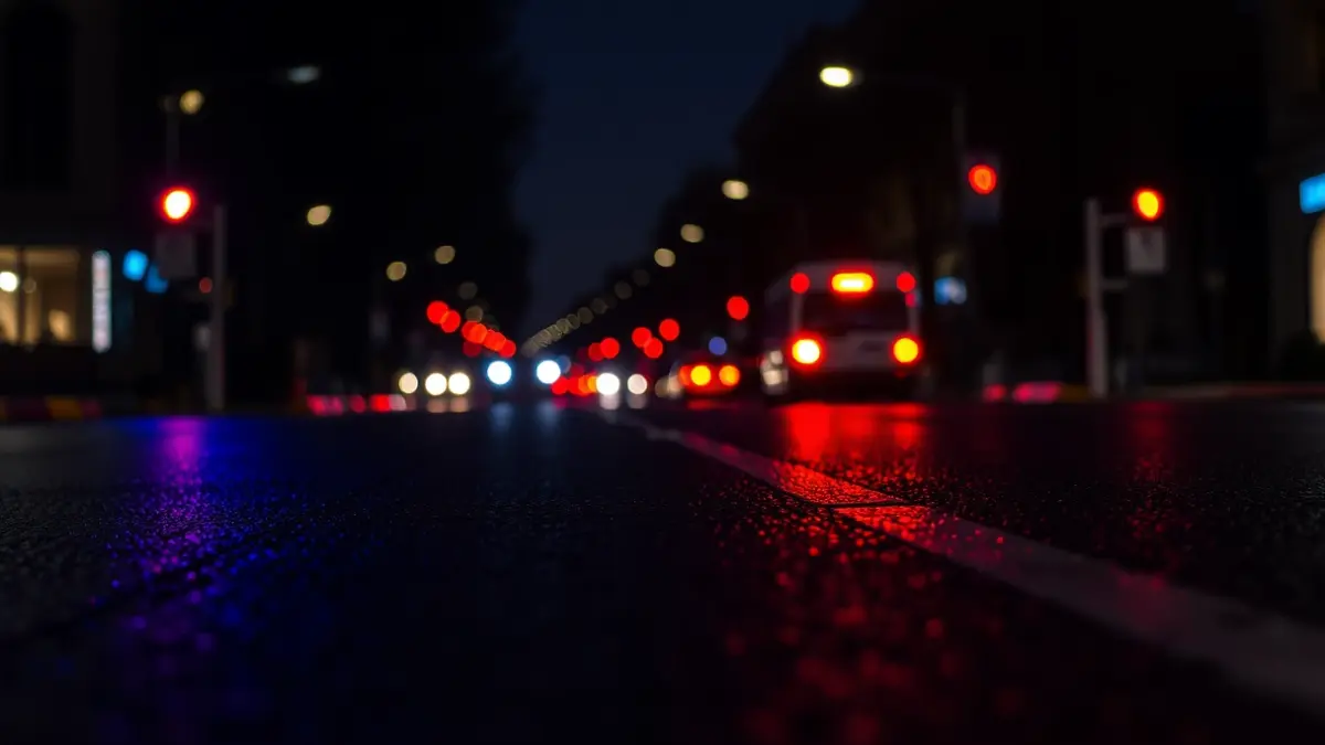 Imagen genérica de luces de emergencia en la noche.