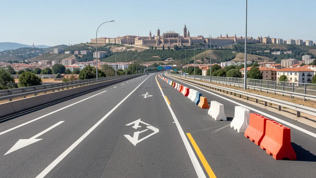 Imagen de la autovía A-3 con obras de mejora entre Rivas y Arganda del Rey.