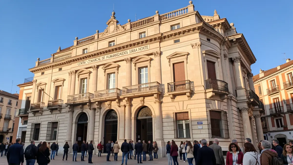 Facade of the Centro Comarcal de Humanidades Sierra Norte in La Cabrera, Madrid.