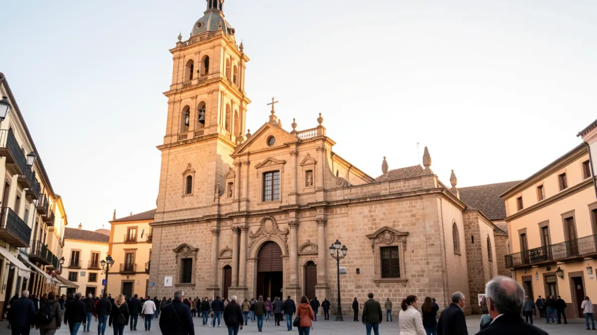 Fachada de la iglesia parroquial de Santiago y San Juan Bautista en Madrid.