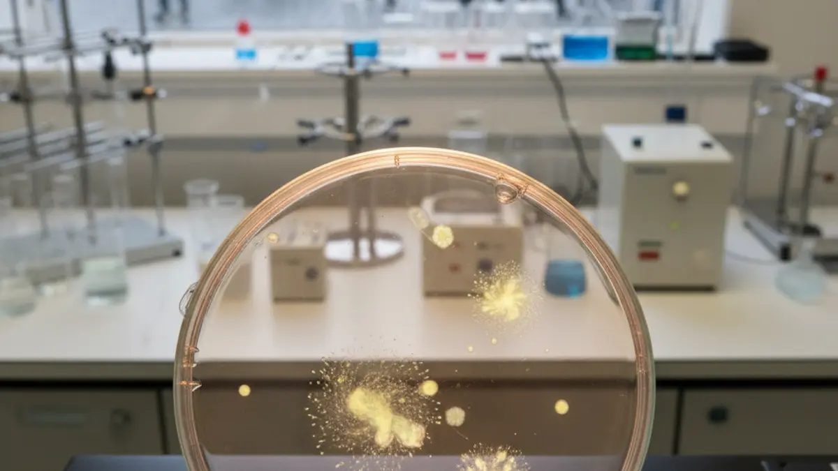 Generic image of a microscope in a laboratory, representing disease research.