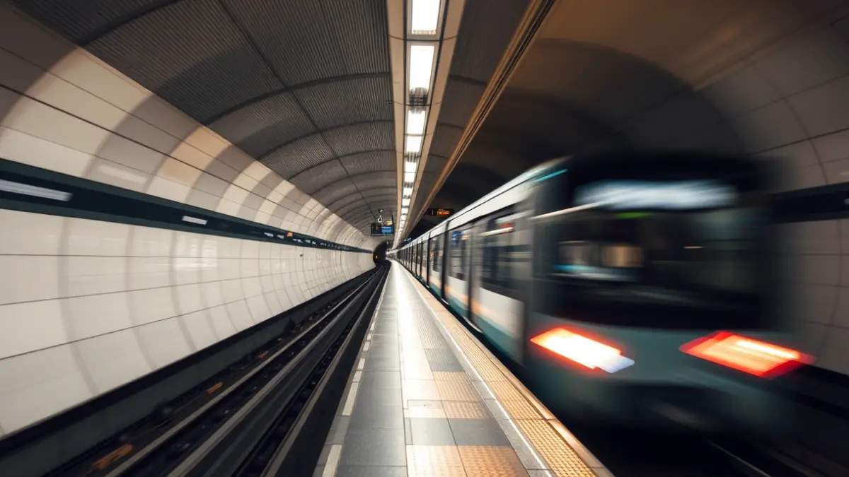 Imagen genérica de una estación de metro en Madrid con un tren llegando.