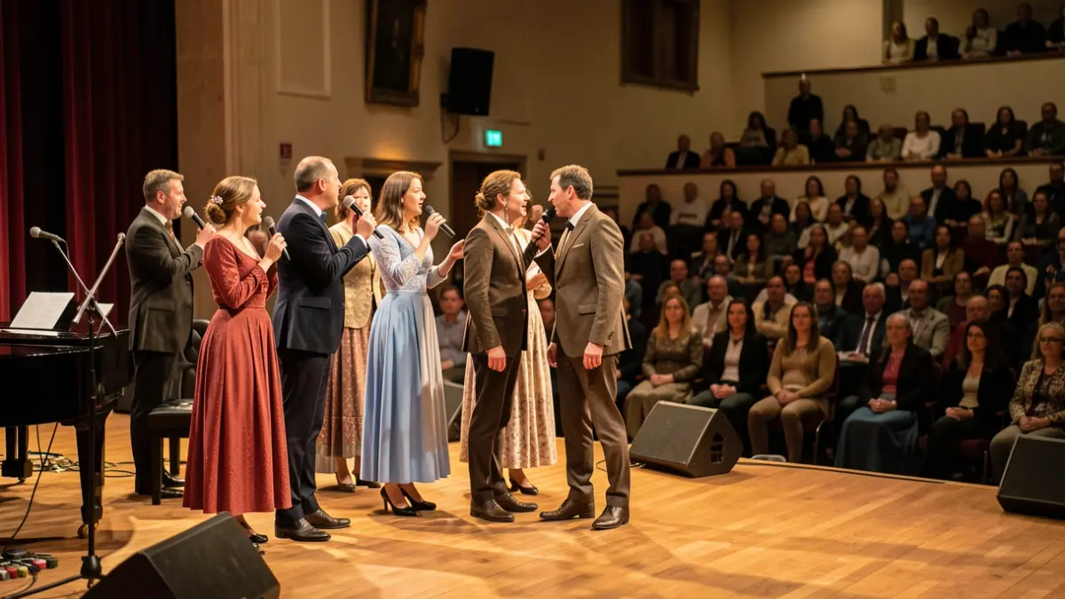Generic image of a choir performing in a cultural center.