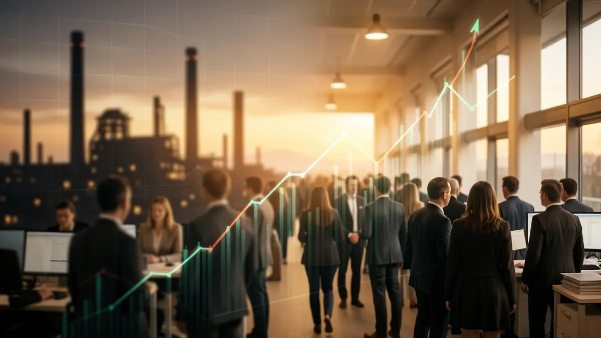 Generic image of industrial growth and financial charts.