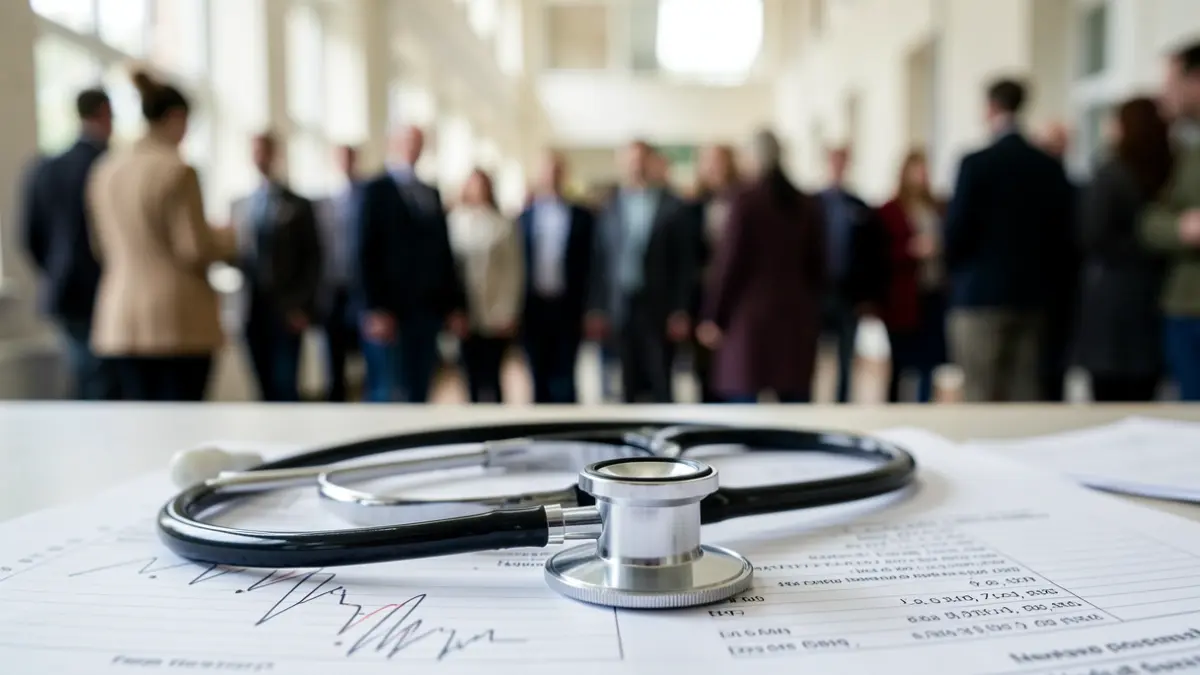 Imagen genérica de un estetoscopio sobre un informe médico en un hospital.