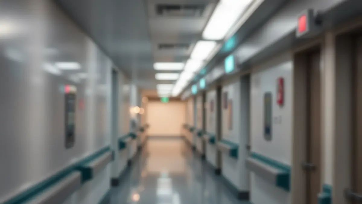 Imagen genérica de un pasillo de hospital, con luces suaves y ambiente estéril.