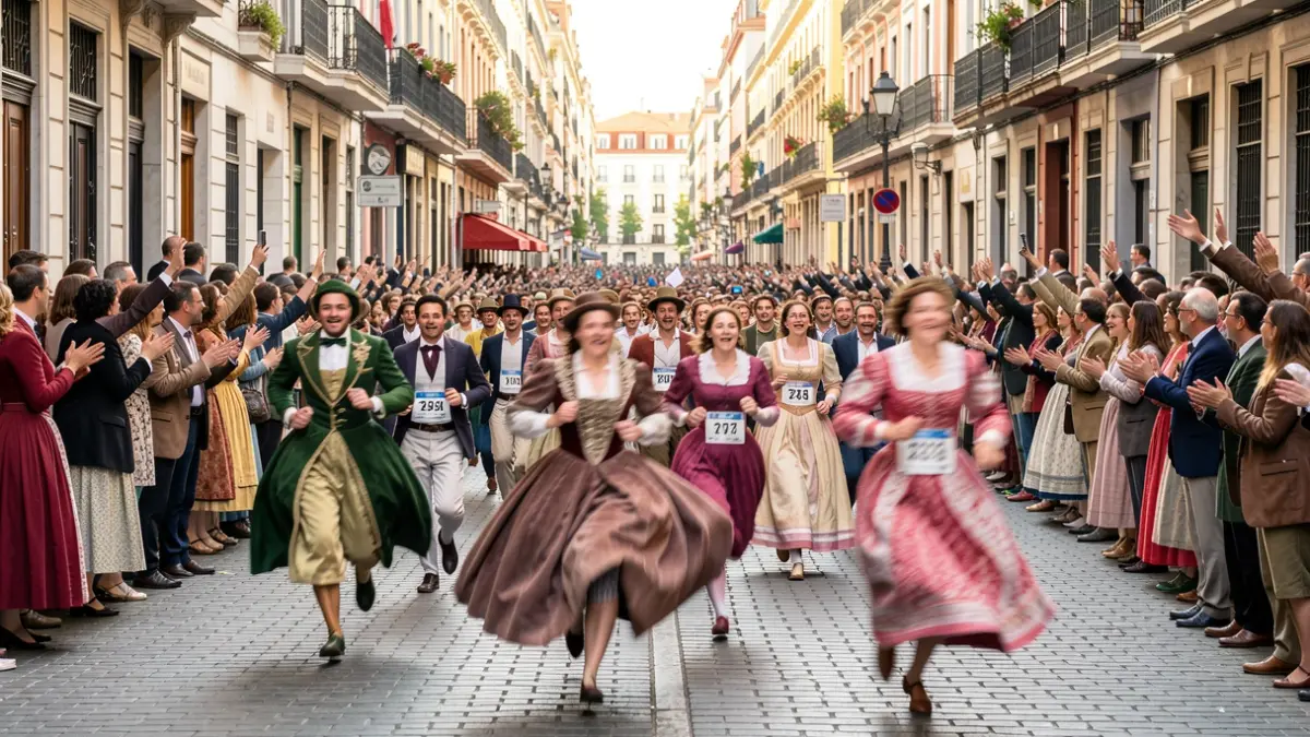 Generic image of a popular race in Madrid with runners and spectators.
