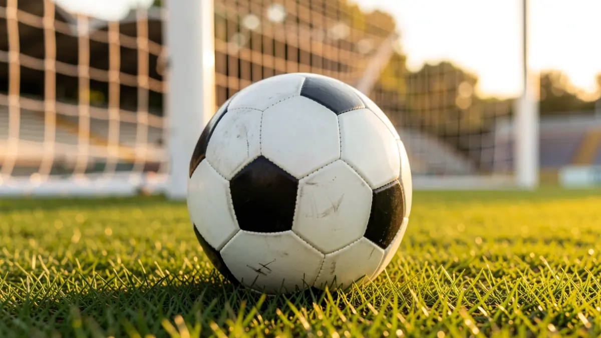Imagen genérica de un balón de fútbol sobre césped en un estadio.