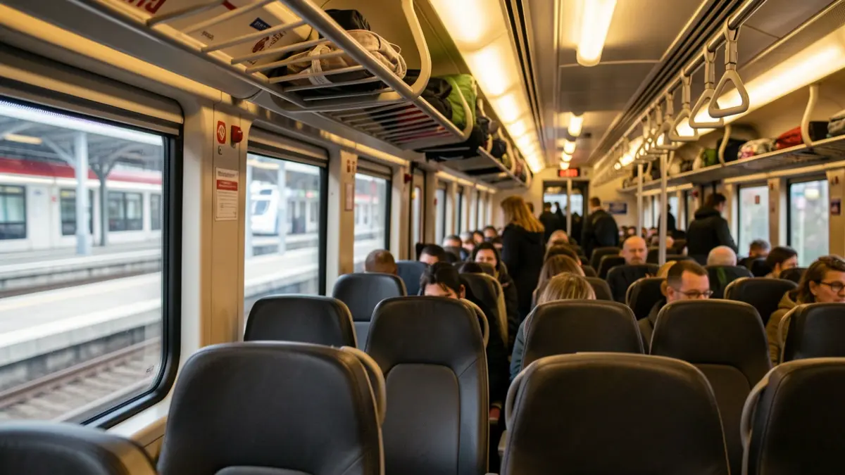 Generic image of the interior of a Renfe Cercanías train.
