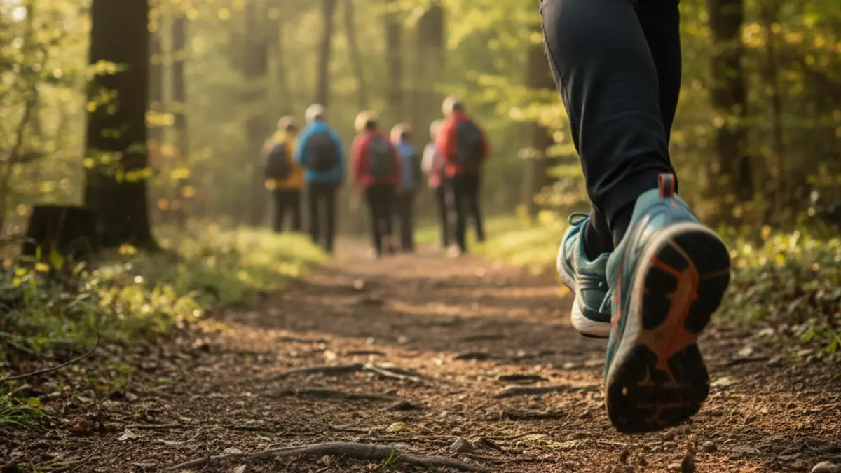 Imagen genérica de una zapatilla de correr en un sendero natural.