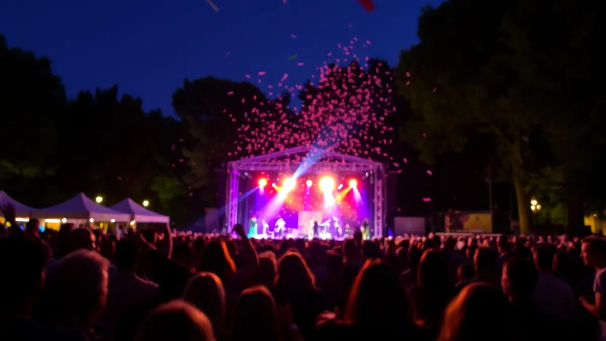 Image of an outdoor concert during the San Isidro Festivities in Madrid.