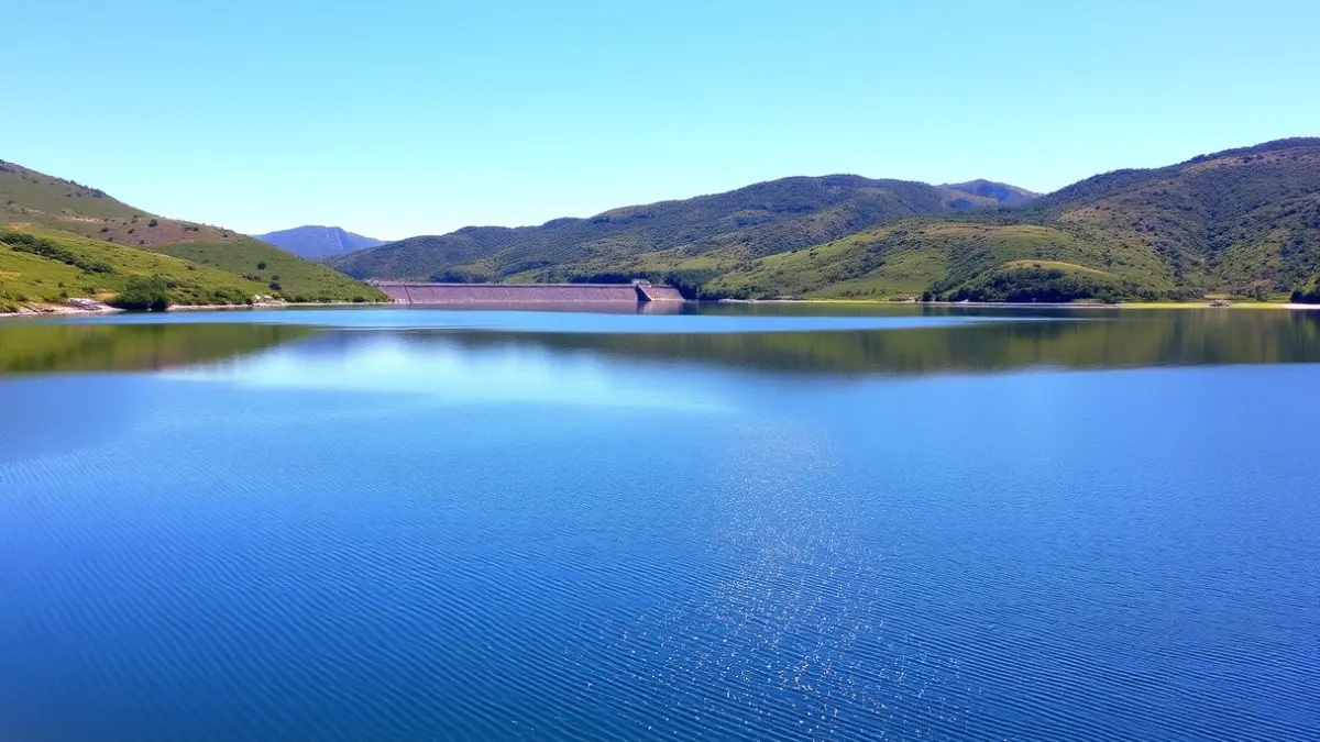 Imagen genérica de un embalse en la Comunidad de Madrid con altos niveles de agua.