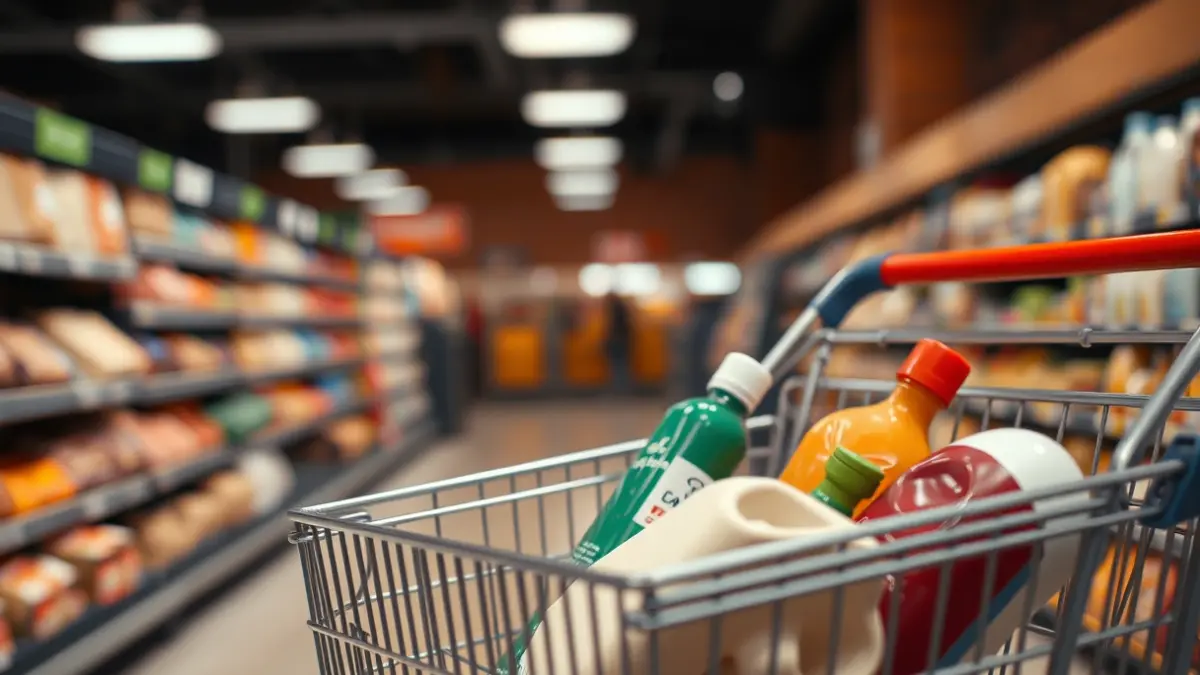 Imagen genérica de un carro de la compra con pocos productos, simbolizando hábitos de consumo más conscientes.