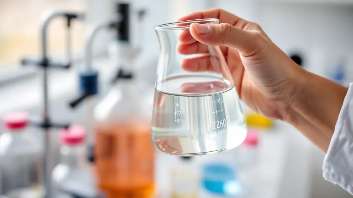 Generic image of a beaker with liquid in a laboratory, symbolizing scientific research.