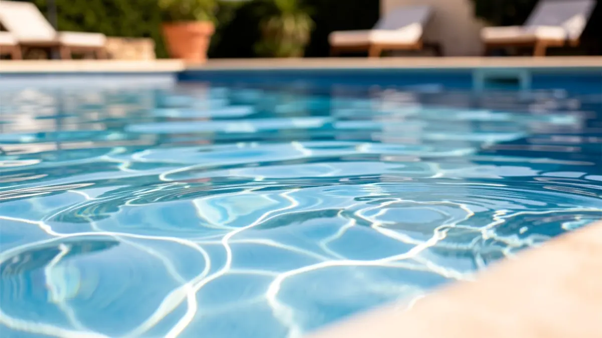 Imagen genérica de una piscina al aire libre con agua cristalina bajo el sol de verano.