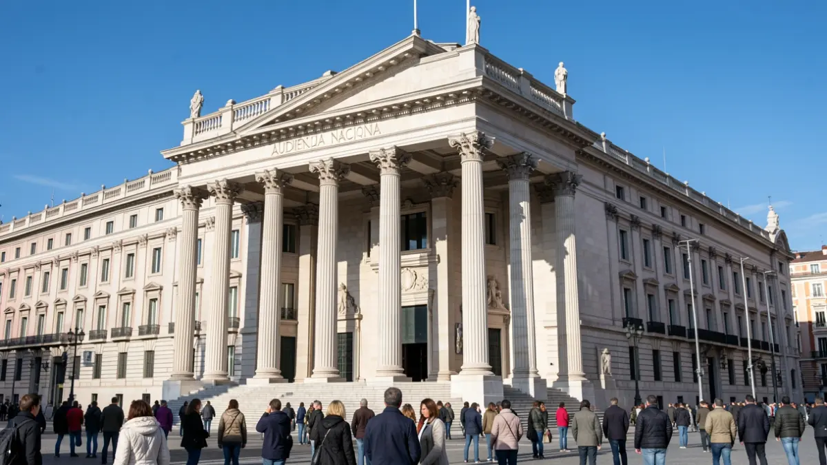 Fachada del edificio de la Audiencia Nacional en Madrid.