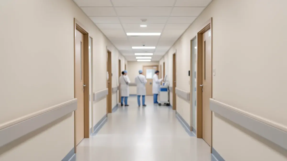 Imagen genérica de un pasillo de hospital moderno.