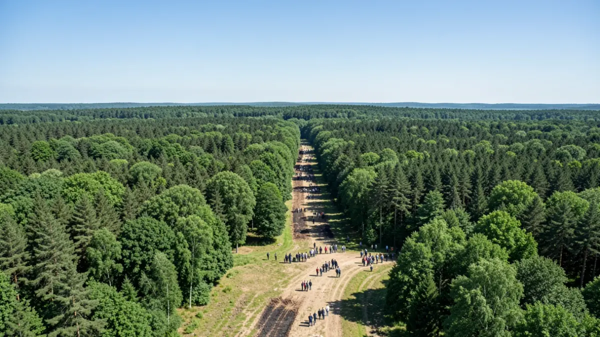 Generic image of a firebreak in a forest in the Community of Madrid.
