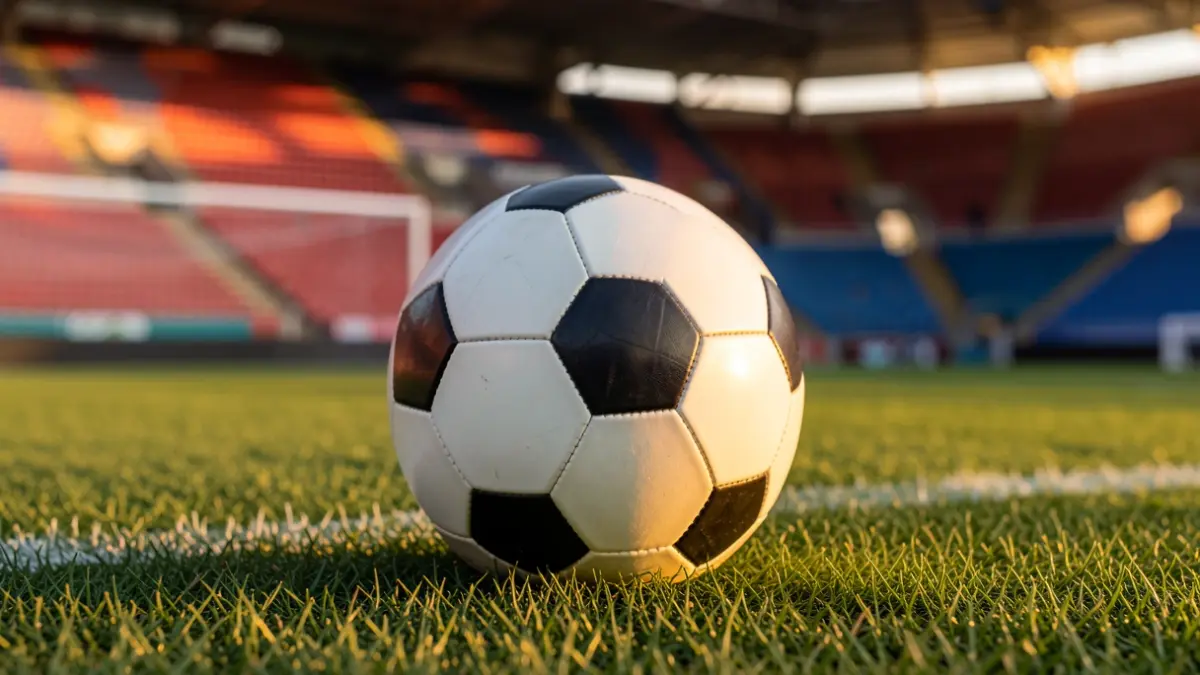 Imagen genérica de un balón de fútbol sobre el césped de un estadio.