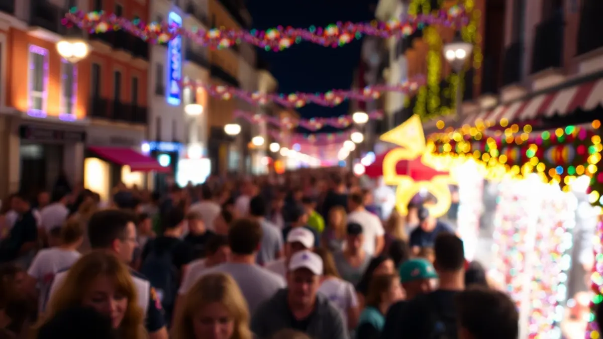 Imagen genérica de un ambiente festivo en una calle de Madrid.