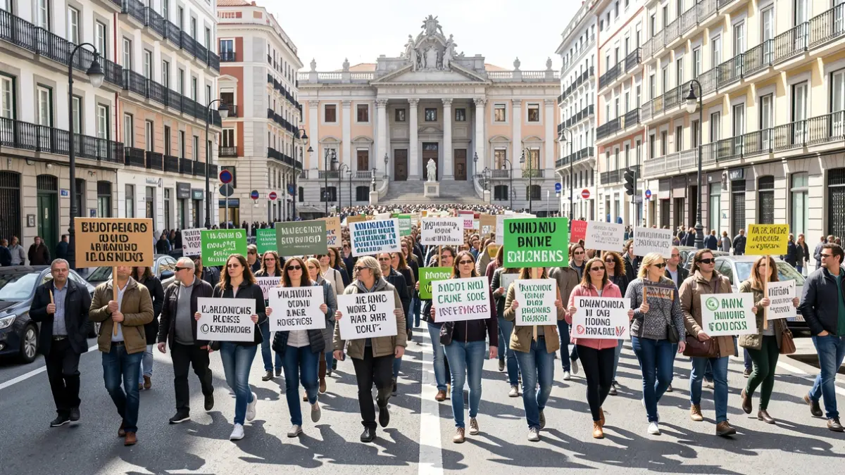 Generic image of an environmental and animal rights demonstration in Madrid.