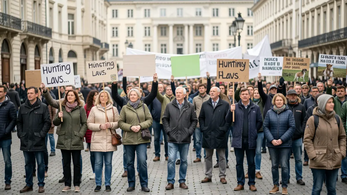 Imagen genérica de una manifestación ciudadana en una plaza de Madrid.