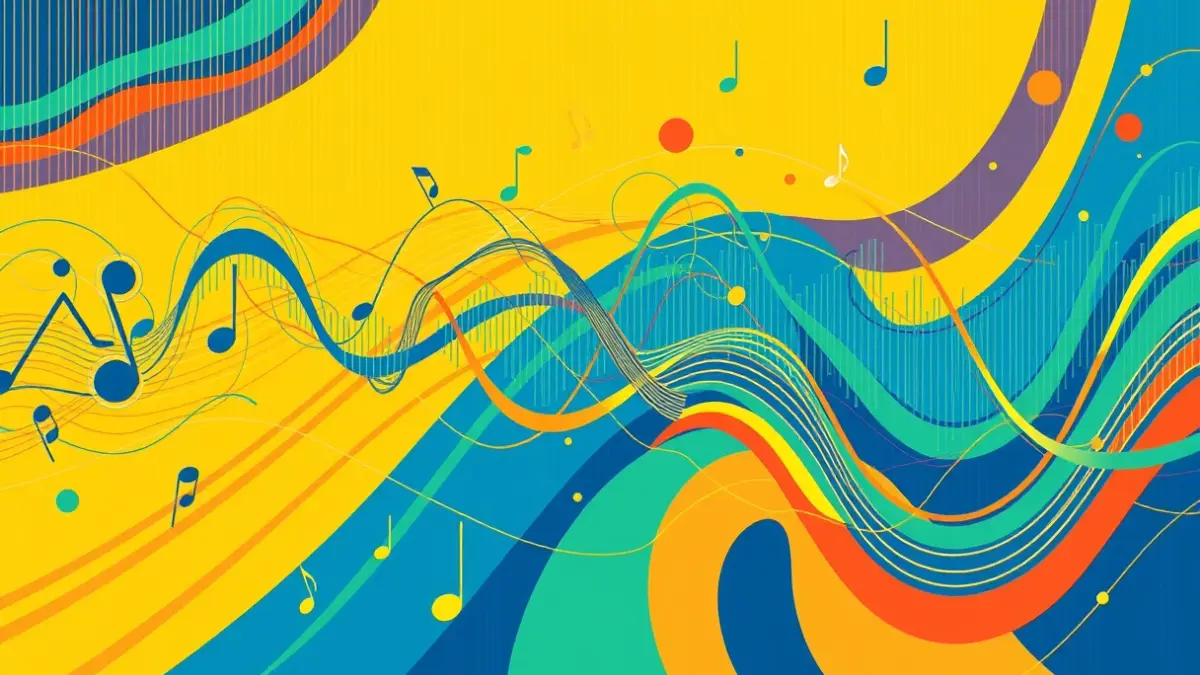 Generic image of an abstract representation of music and sound.