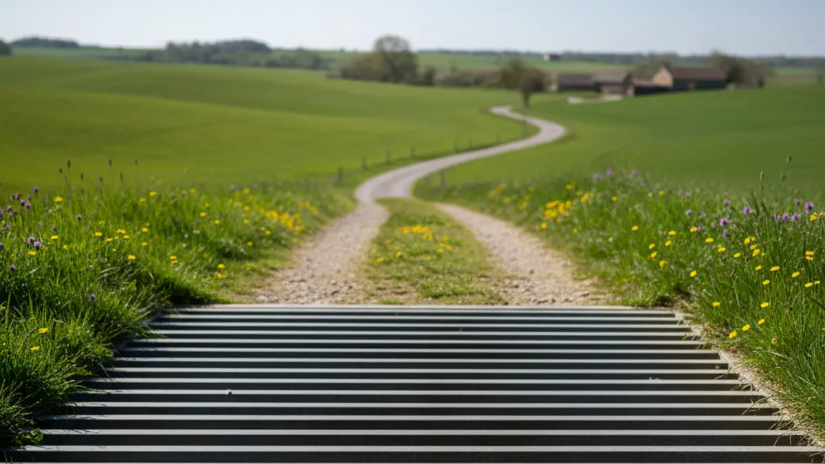 Image of a Canadian step on a rural path.