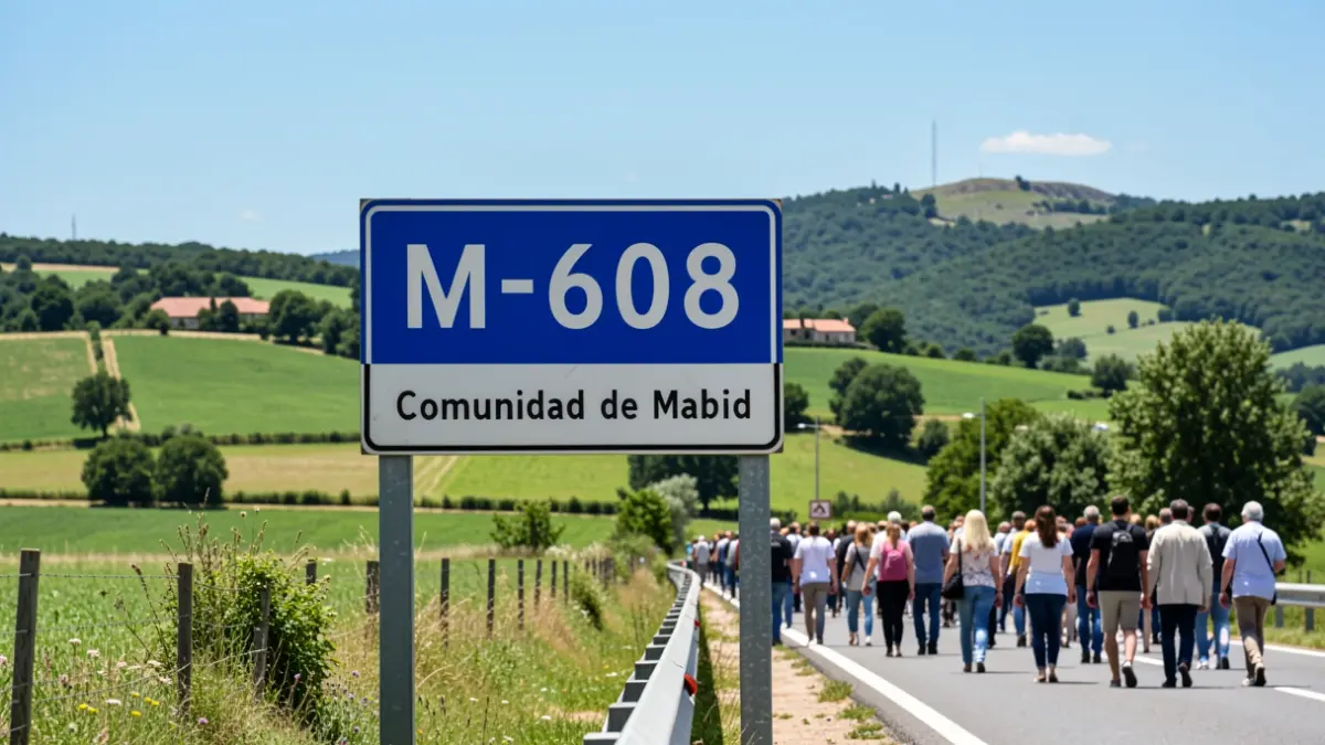 Sign for the M-608 road in the Community of Madrid.