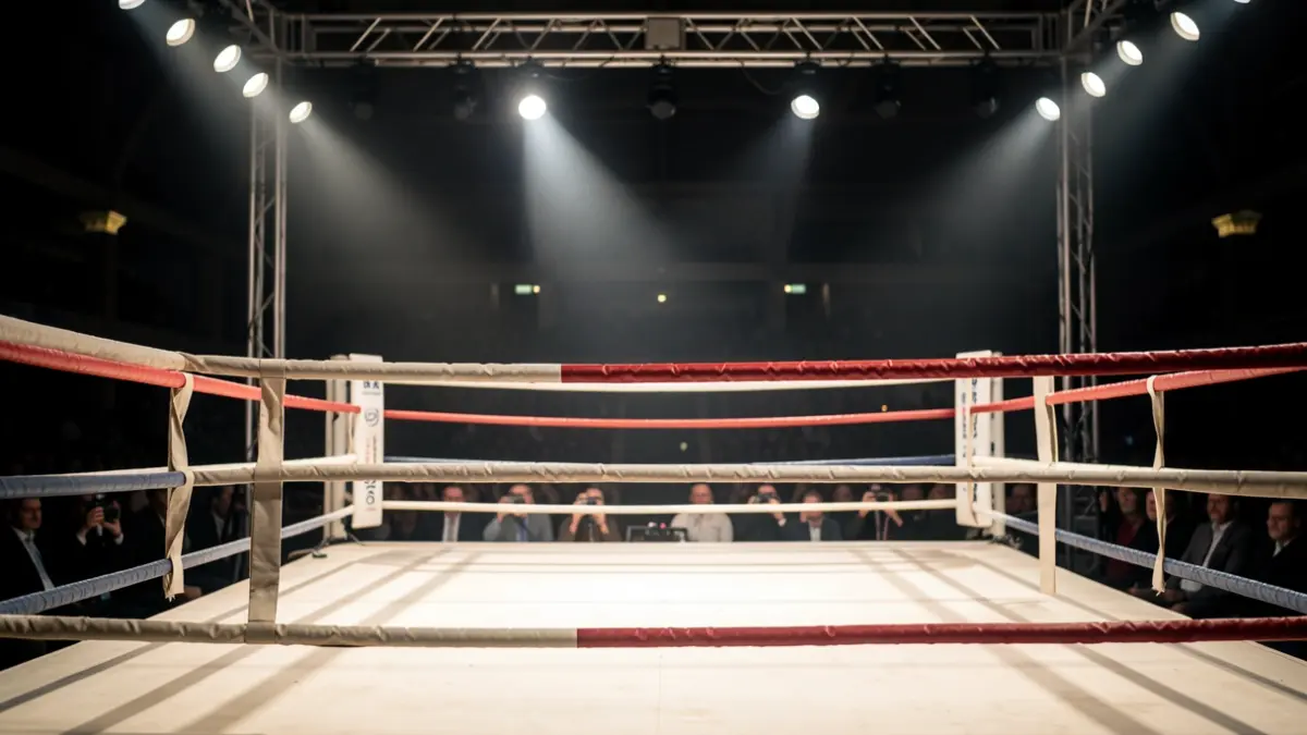Imagen genérica de un ring de boxeo vacío.