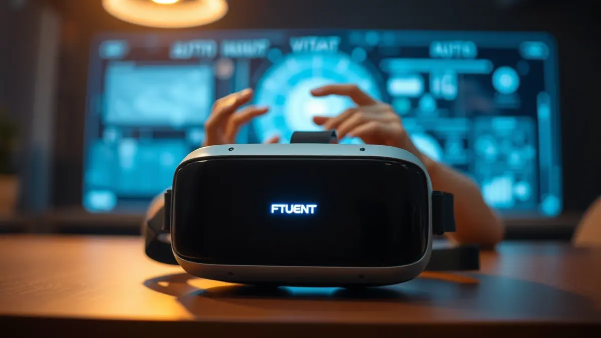Generic image of a virtual reality headset on a table.