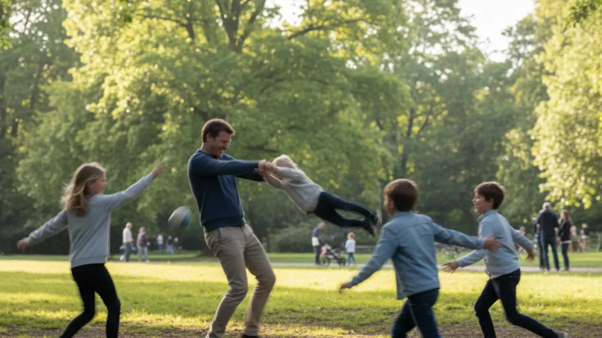 Generic image of a family participating in outdoor activities in a park.