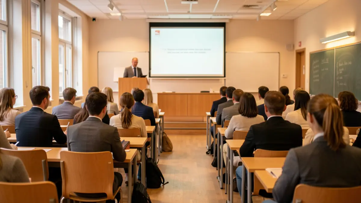 Imagen genérica de un aula moderna vacía.