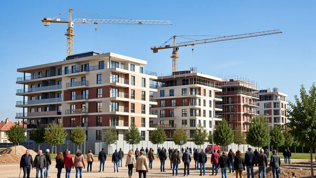 Imagen genérica de edificios residenciales en construcción en la Comunidad de Madrid.
