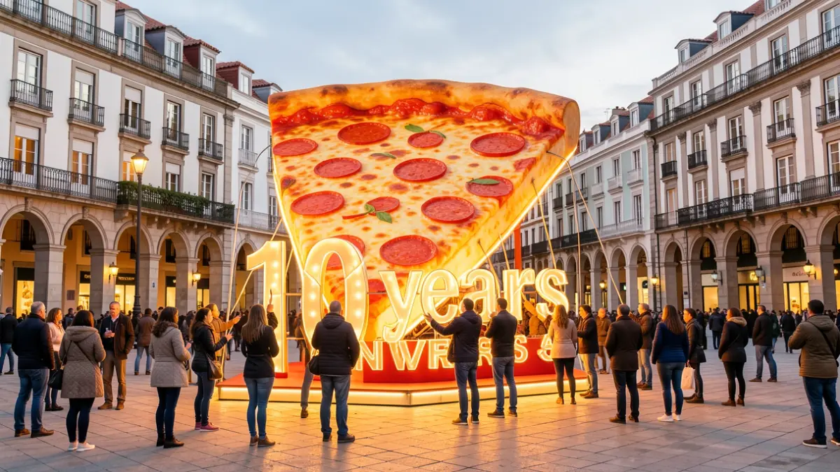 Imagen genérica de una estructura interactiva gigante en una plaza de Madrid.