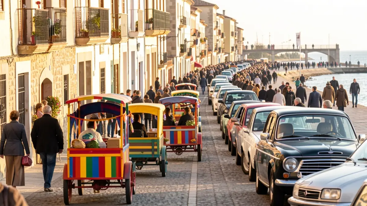 Generic image of a local festival with classic cars and 'crazy car' races.