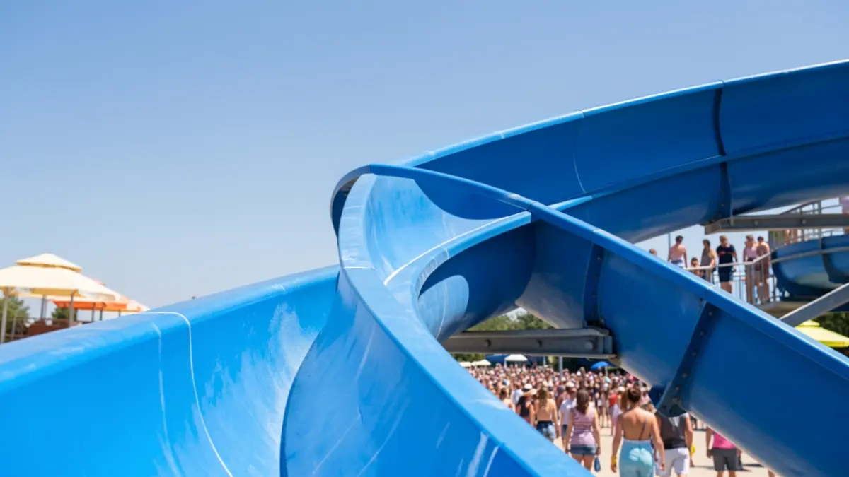 Imagen genérica de un tobogán acuático en un parque de verano.