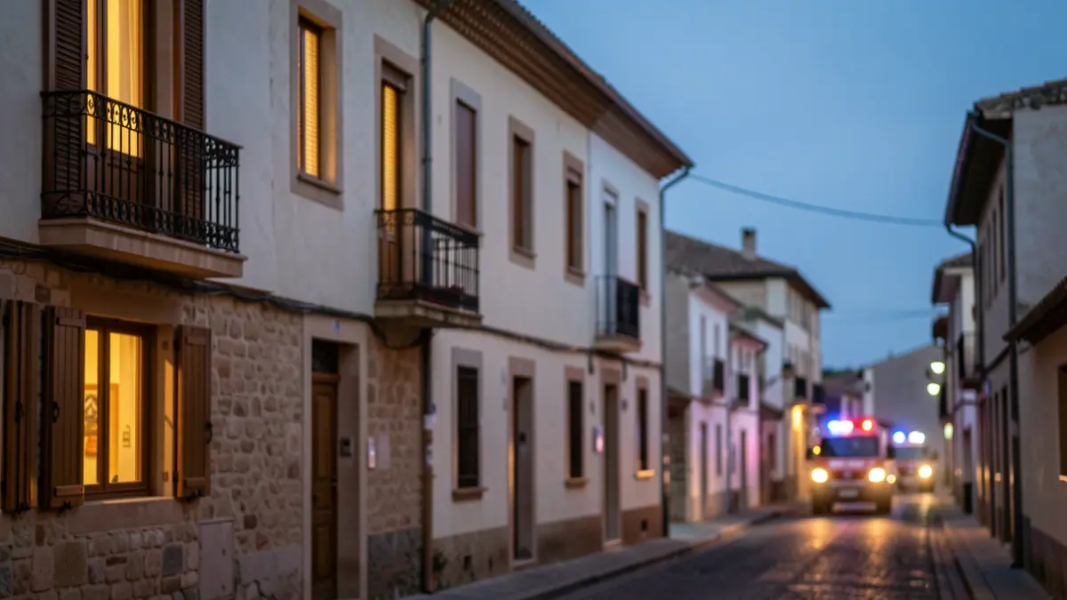 Generic image of a residential building in San Fernando de Henares at dusk.