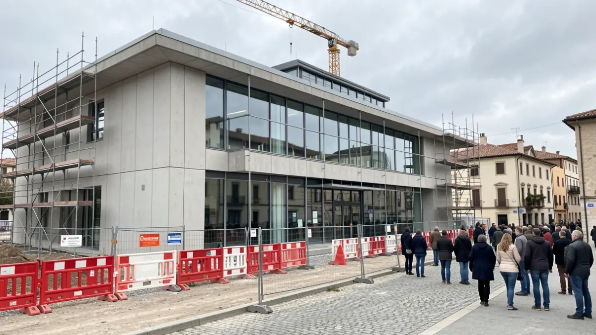 Generic image of the facade of a social services center under construction.